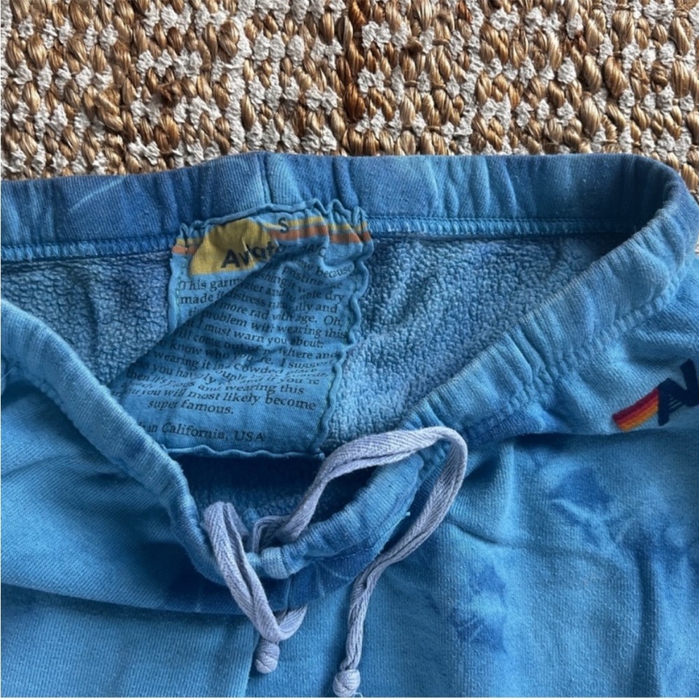 Blue tie dyed aviator nation joggers